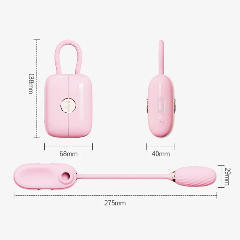 Розовое силиконовое виброяйцо с вакуумным стимулятором в роскошной сумочке Otouch Louis Vibrator Dual Clitoral Suction & G-spot Vibrating Egg Pink