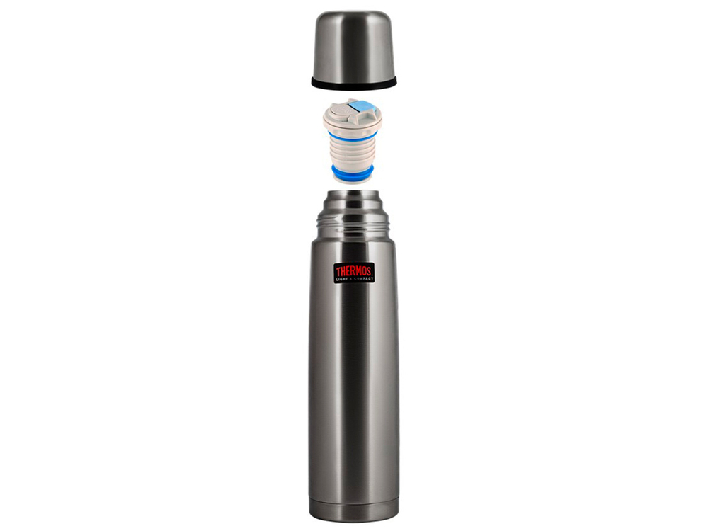 Термос для напитков THERMOS FBB-750 Grey 0.75L, нержавеющая сталь, клапан, крышка-чашка, серый