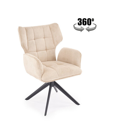 Стул HALMAR K601 бежевый/черный, поворотный