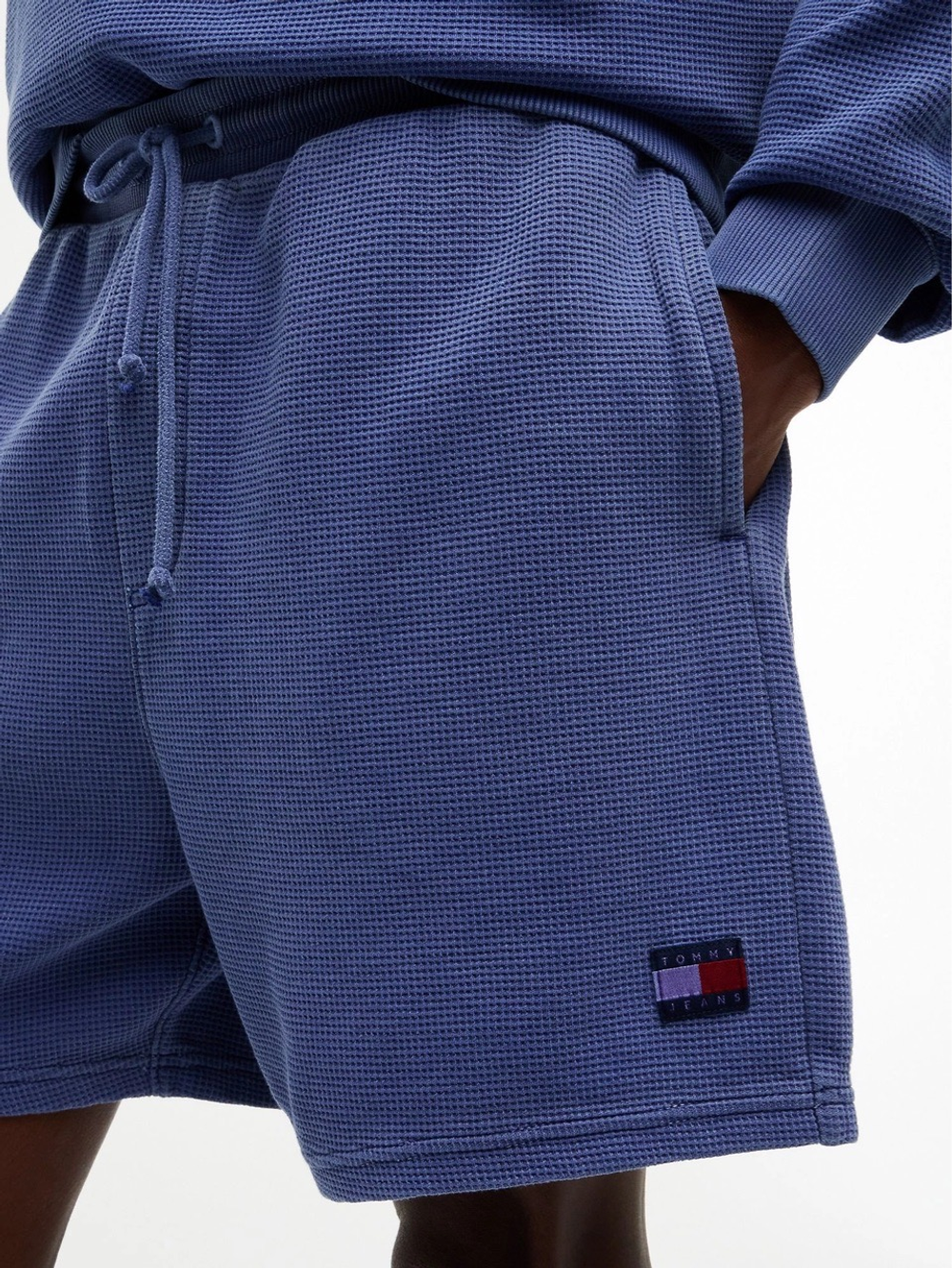 Шорты Tommy Jeans Waffled Beach Garment Dyed Blue Storm