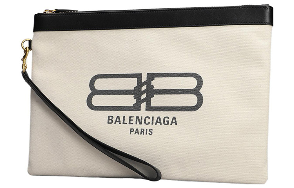 Balenciaga Canvas Bag Clutch Large Men"s Beige