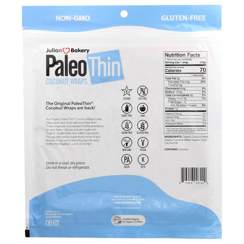 Julian Bakery, PaleoThin®, кокосовые мармеладки, 7 шт., 115 г (4,4 унции)