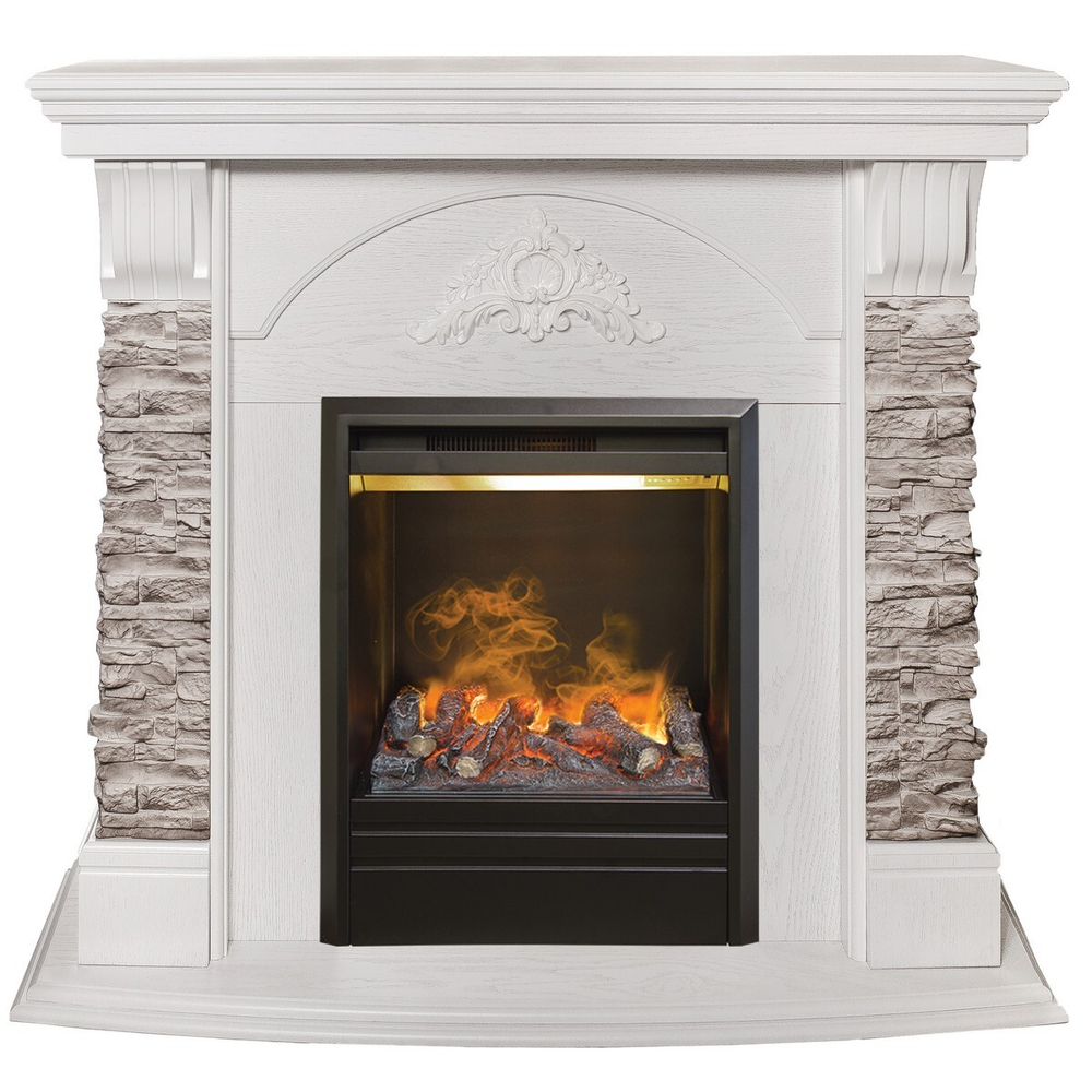 Электрокамин RealFlame Athena GR WT белый с очагом 3D Olympic