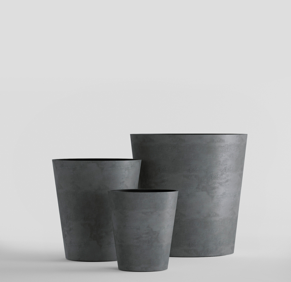 Кашпо, коллекция Concrete (Midnight), форма CRATER