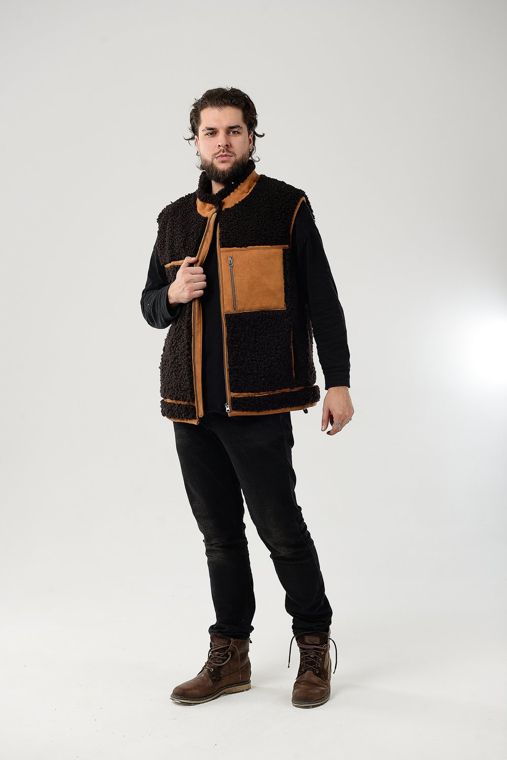 Мужской жилет  из овчины