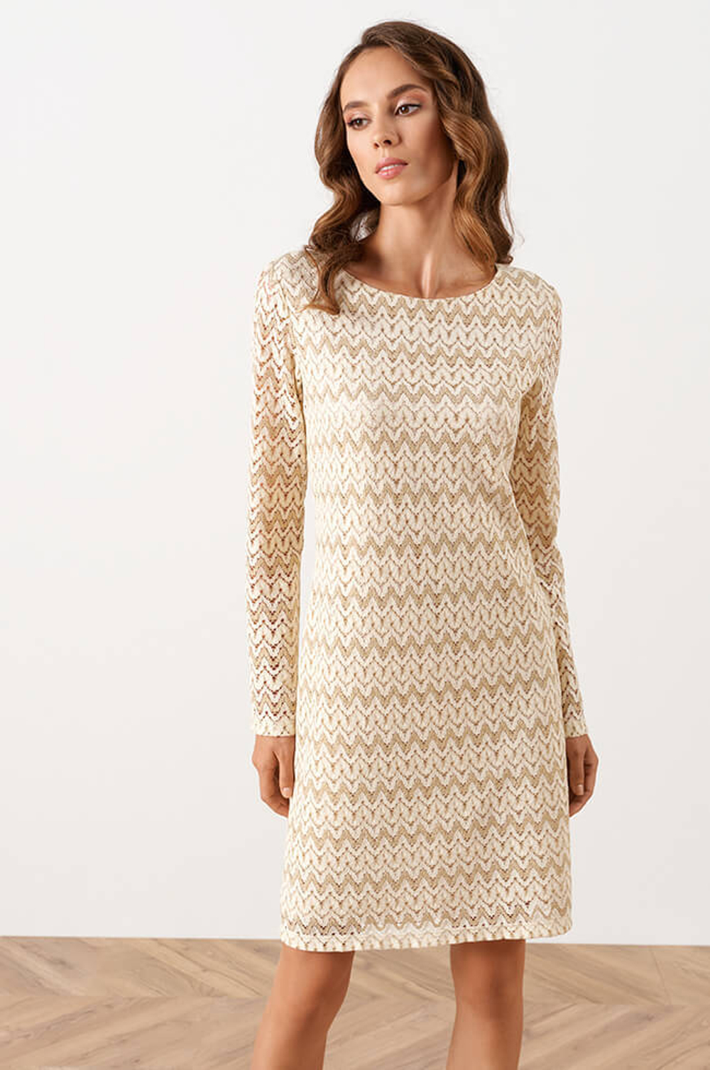 51564 Платье женское (сливочно-золотистый)