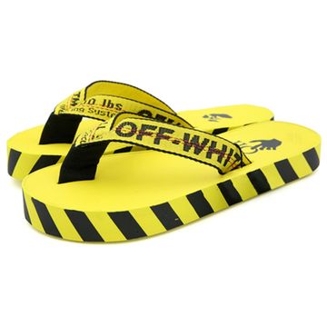 Off-White Diagonal Stripe Slide 'Yellow Black'