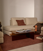 Журнальный столик Zaren из коричневого закаленного стекла, 120 x 60 см