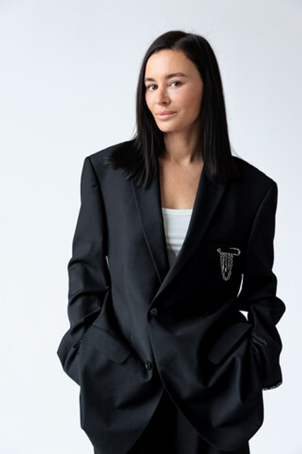 Пиджак апсайклинг с винтажным ангелом