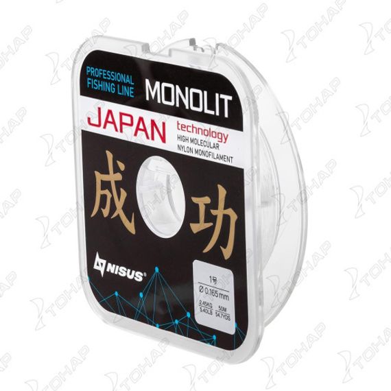 Леска MONOLIT 0,165mm/50m Nylon Transparent (N-MO-0.165-50) Nisus