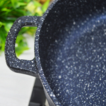 Жаровня 28*7см 3,5л Сияние Blue с литыми ручками и стеклянной крышкой, ж2832Bl