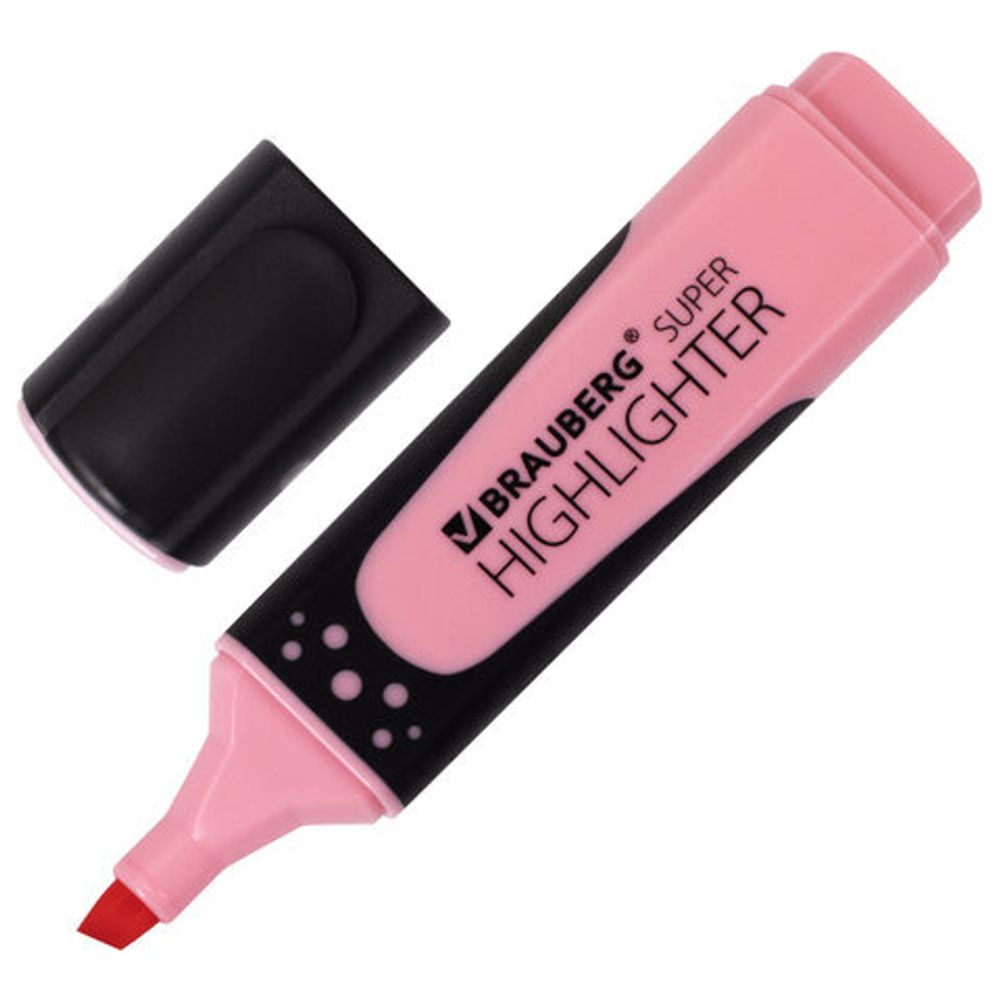 Набор текстовыделителей BRAUBERG 6 шт., АССОРТИ, "SUPER PASTEL", прорезиненный корпус, линия 1-5 мм, 151757