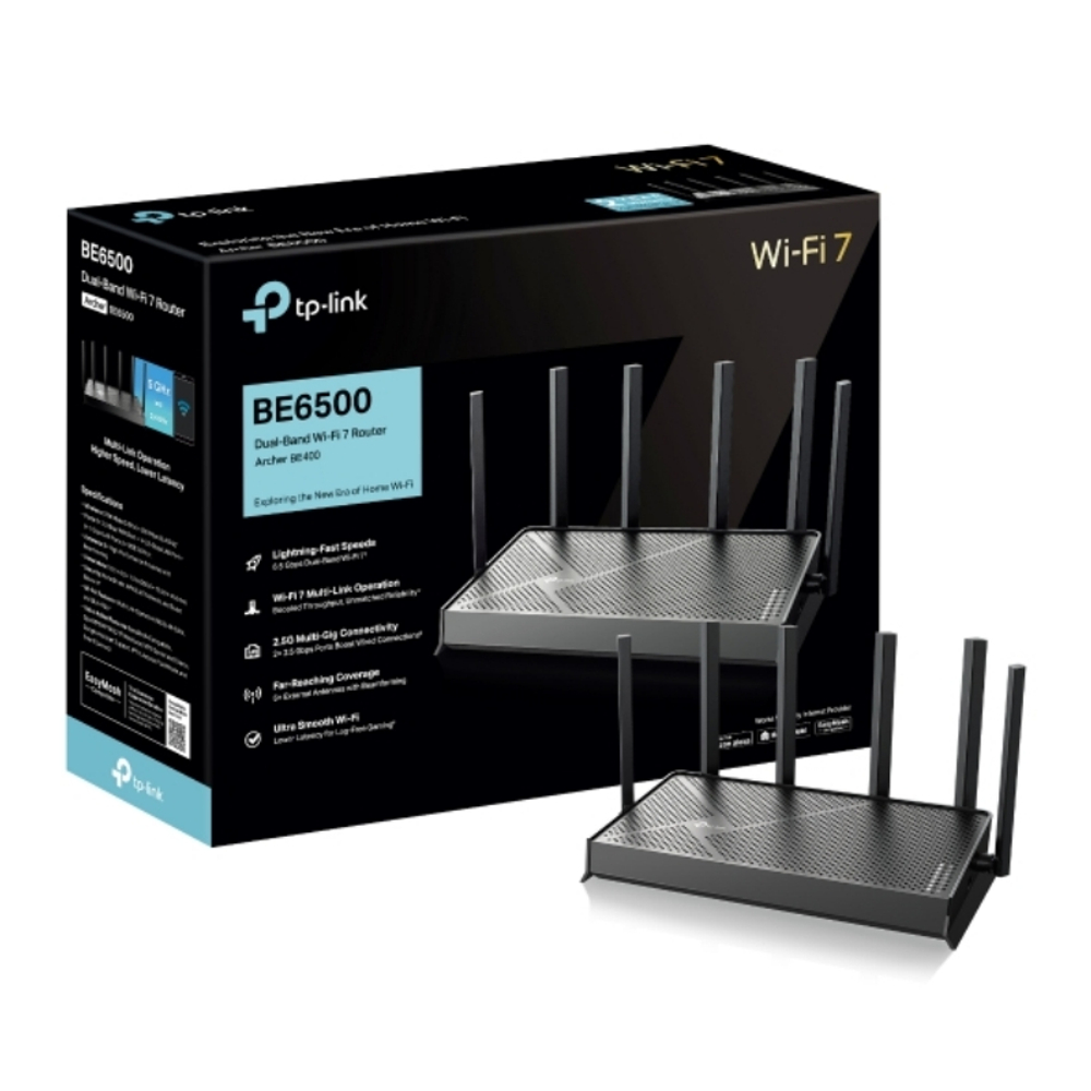 Маршрутизатор TP-Link Archer BE400, BE6500, двухдиапазонный Wi-Fi 7