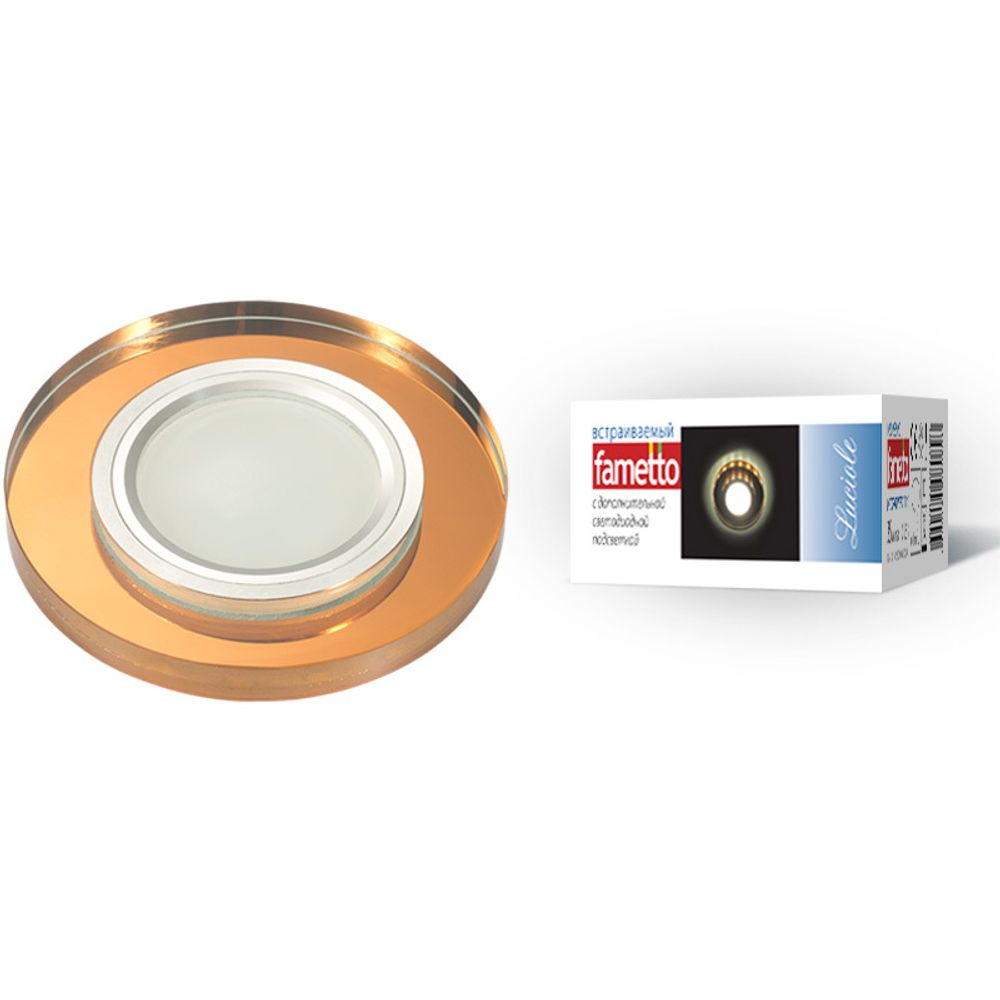 DLS-L106 GU5.3 CHROME/BRONZE Светильник декоративный встраиваемый, серия Luciole. Без лампы, цоколь GU5.3. Доп. светодиодная подсветка 3Вт. Металл/сте