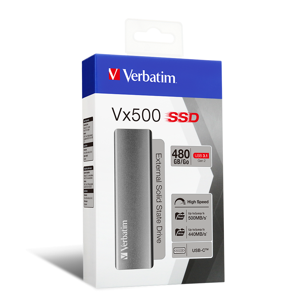 Накопитель Verbatim VX500 EXTERNAL SSD USB 3.1 Gen2 480GB