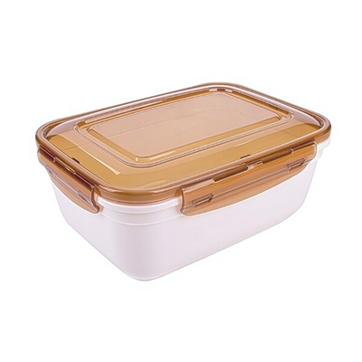 Контейнер воздухонепр. глубокий прямоугольный КРЕМОВЫЙ 3000 мл.