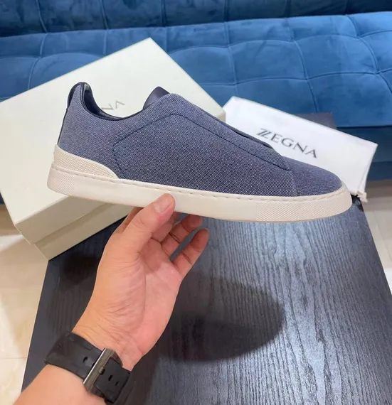 Кеды ZEGNA Triple Stitch, синие