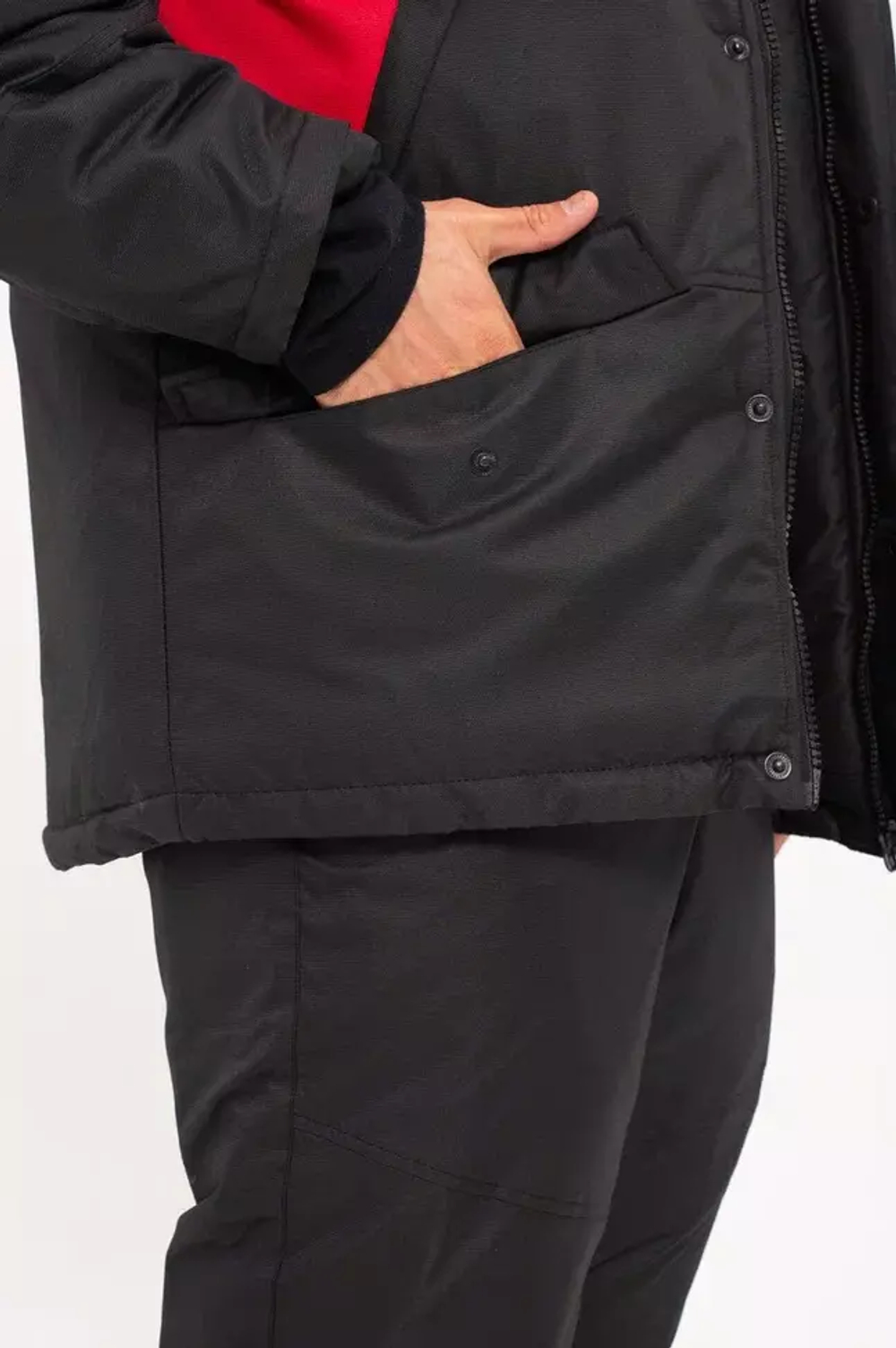 Зимний мужской костюм-поплавок ONERUS "Фишер -45" (Таслан) Черный/Красный