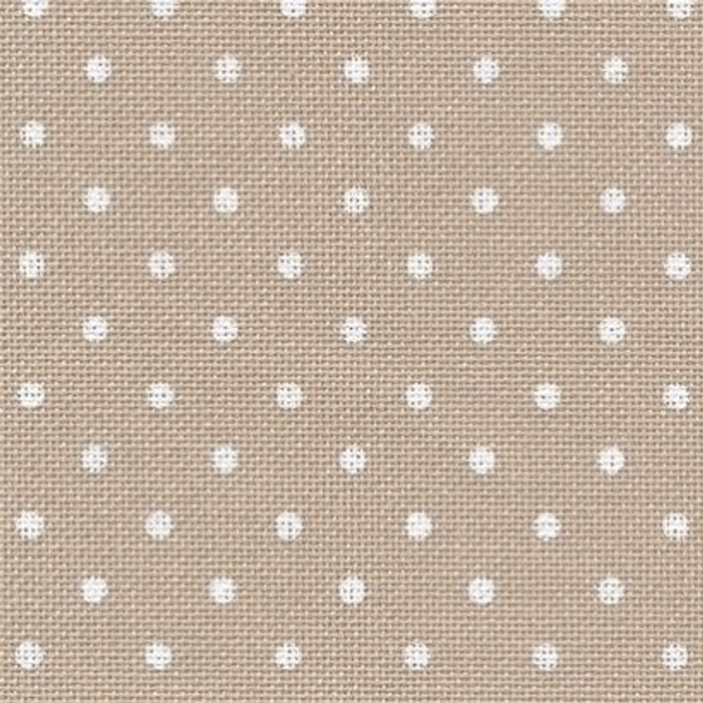 Канва Murano Petit Point 32 ct, 50*35 см, 52% хл. 48% вис, цвет бежевый в белый горох