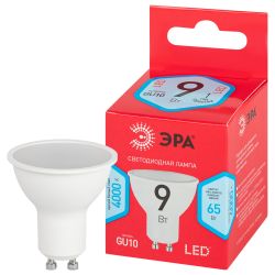 Лампочка светодиодная ЭРА RED LINE LED MR16-9W-840-GU10 R GU10 9 Вт софит нейтральный белый свет | Лампы cветодиодные Точечные (Софиты) (MR, PAR)