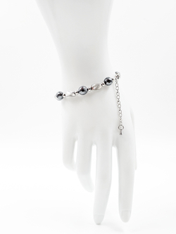 Браслет женский на руку из гематита и нержавеющей стали