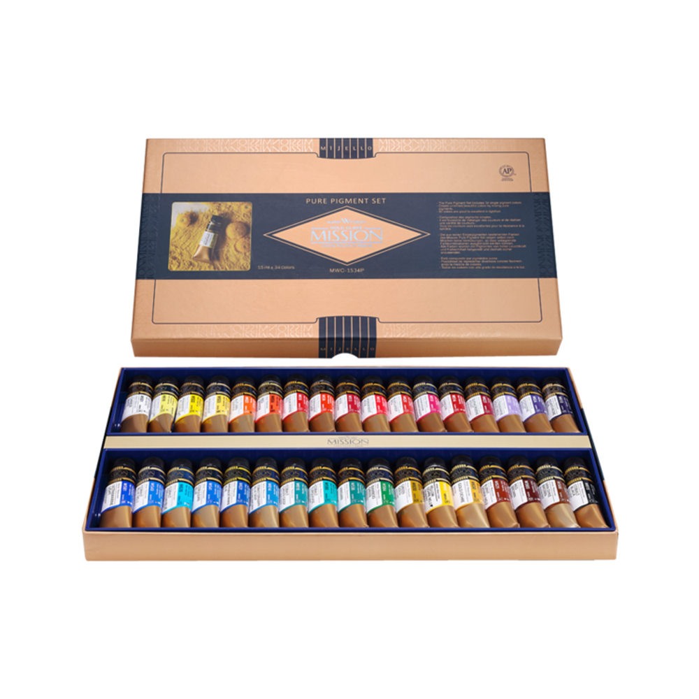 Mijello Mission Gold Pure Watercolor 15 ml 34 цвета