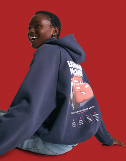 BERSHKA Худи с принтом McQueen, морской синий