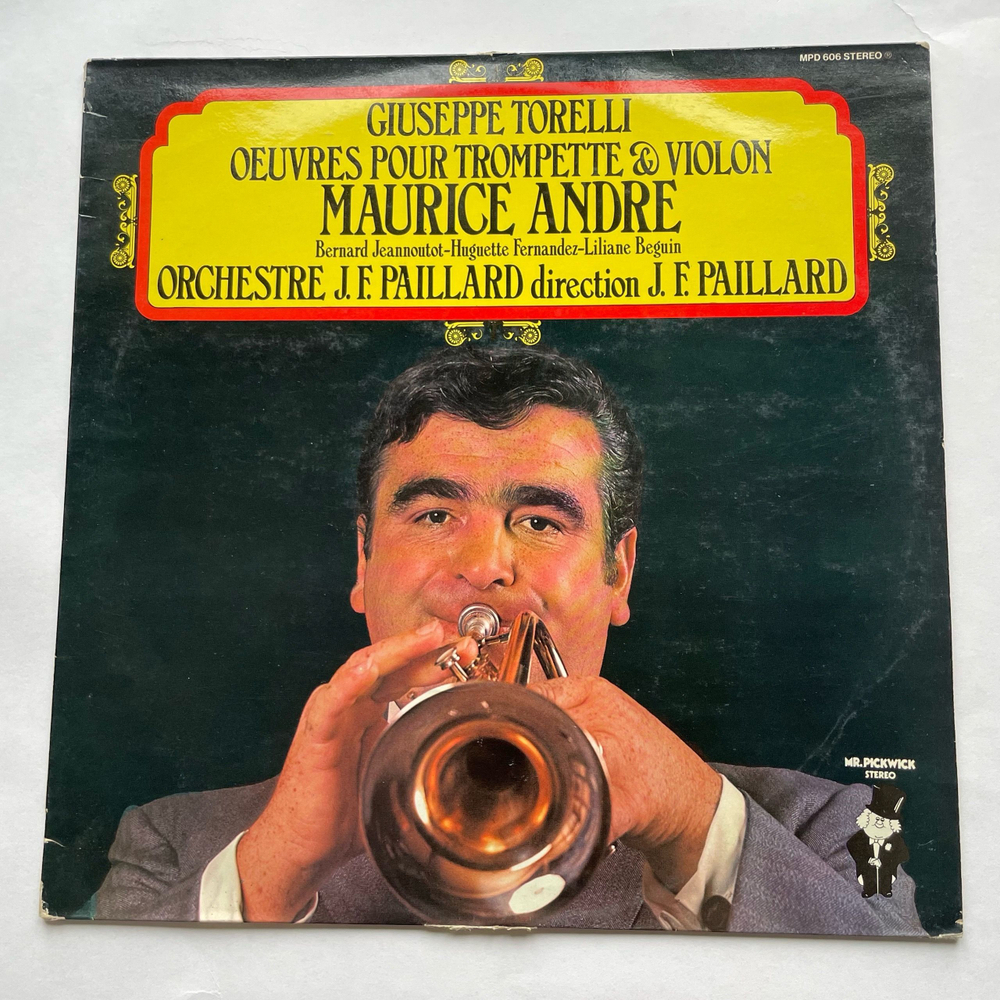 Винтажная виниловая пластинка LP Maurice Andre Giuseppe Torelli Oeuvres pour Trompette and Violon (Франция 1974)