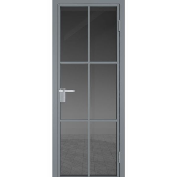 Межкомнатная дверь алюминиевая Profil Doors 3AG серебро остеклённая