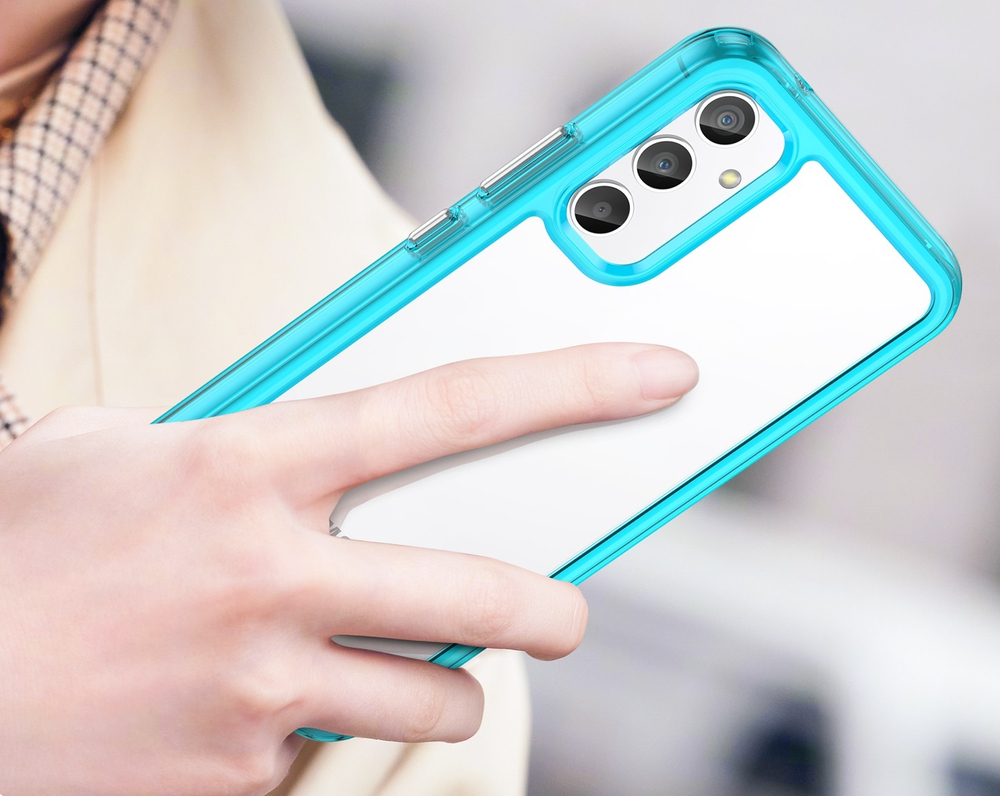 Усиленный чехол с мягкими рамками бирюзового цвета для Samsung Galaxy A34 5G, мягкий отклик кнопок