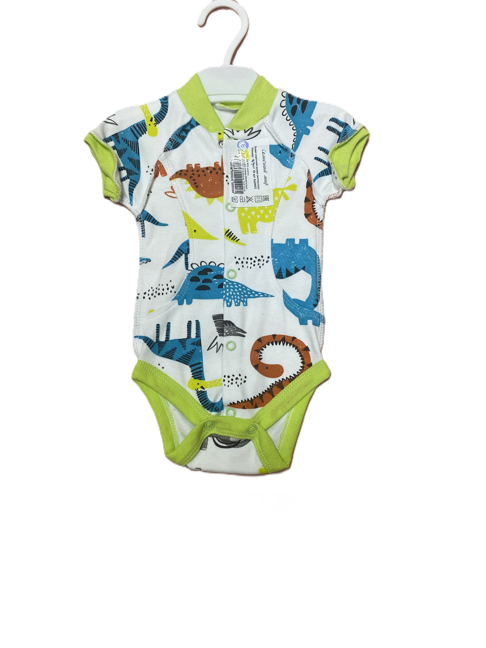 Боди короткий рукав на кнопках из интерлока (100% хлопок) на рост 56,62 см