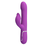 Фиолетовый вибратор с вращенеим бусин Falin - 22,7 см. (Цвет: фиолетовый)