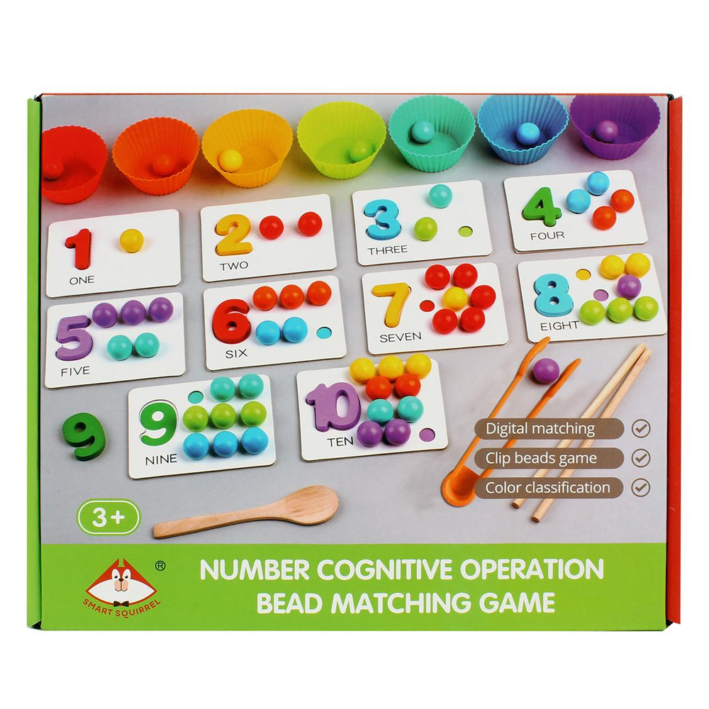 Развивающая игрушка деревянная Шарики сложение и вычитание, коробка C-41820