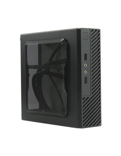 Slim Case Powerman ME100S-BK U3*2, front fan 4cm, HDD frame Upper type+ "L"+"I" types 120W adapter, GM-120 DC-ATX Mini ITX