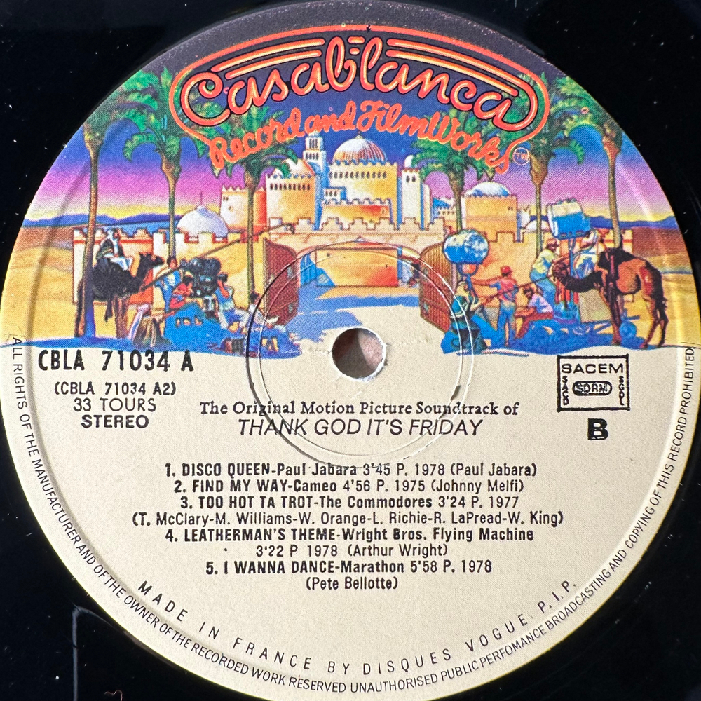 Thank God It's Friday - The Original Motion Picture Soundtrack 3LP (Франция 1978г.)