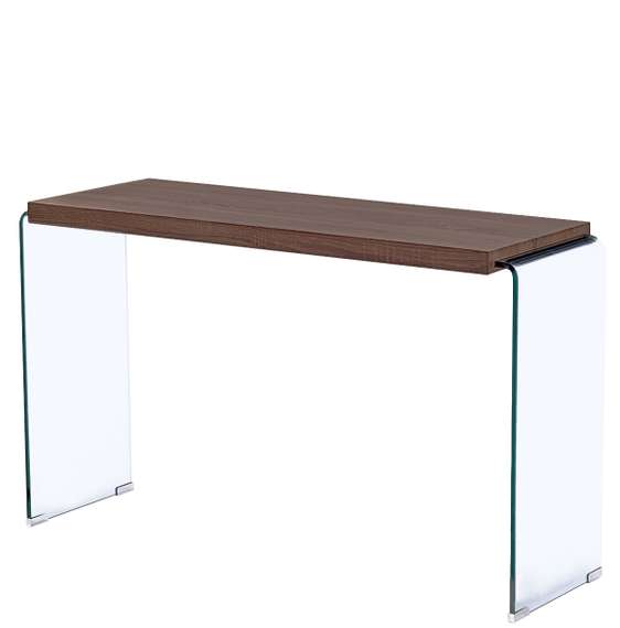 Консоль Glass с деревянной столешницей