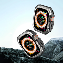 Чехол-бампер прозрачный с черными вставками от Dux Ducis для часов Apple Watch 46 мм на модели 10 серии, серия Tamo Series Case