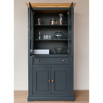 Шкаф для посуды «Форест» широкий 4 двери 1 ящик серый 7012/бейц-масло