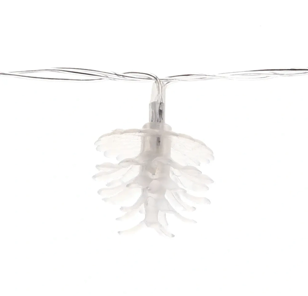 Гирлянда для дома 4,0 м 20 ламп LED с насадками ШИШКА ЛЕСНАЯ, прозрач.пров., авторежим.,IP-20 RG/RB (возможность соединения)