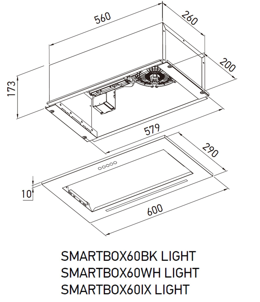Полновстраиваемая вытяжка Meferi SMARTBOX60WH LIGHT фото 14