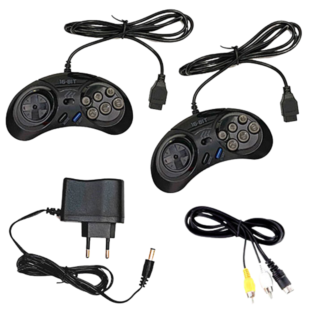 16-bit Приставка Super Drive 2 Classic (130 игр, AV кабель, 2 проводных джойстика)