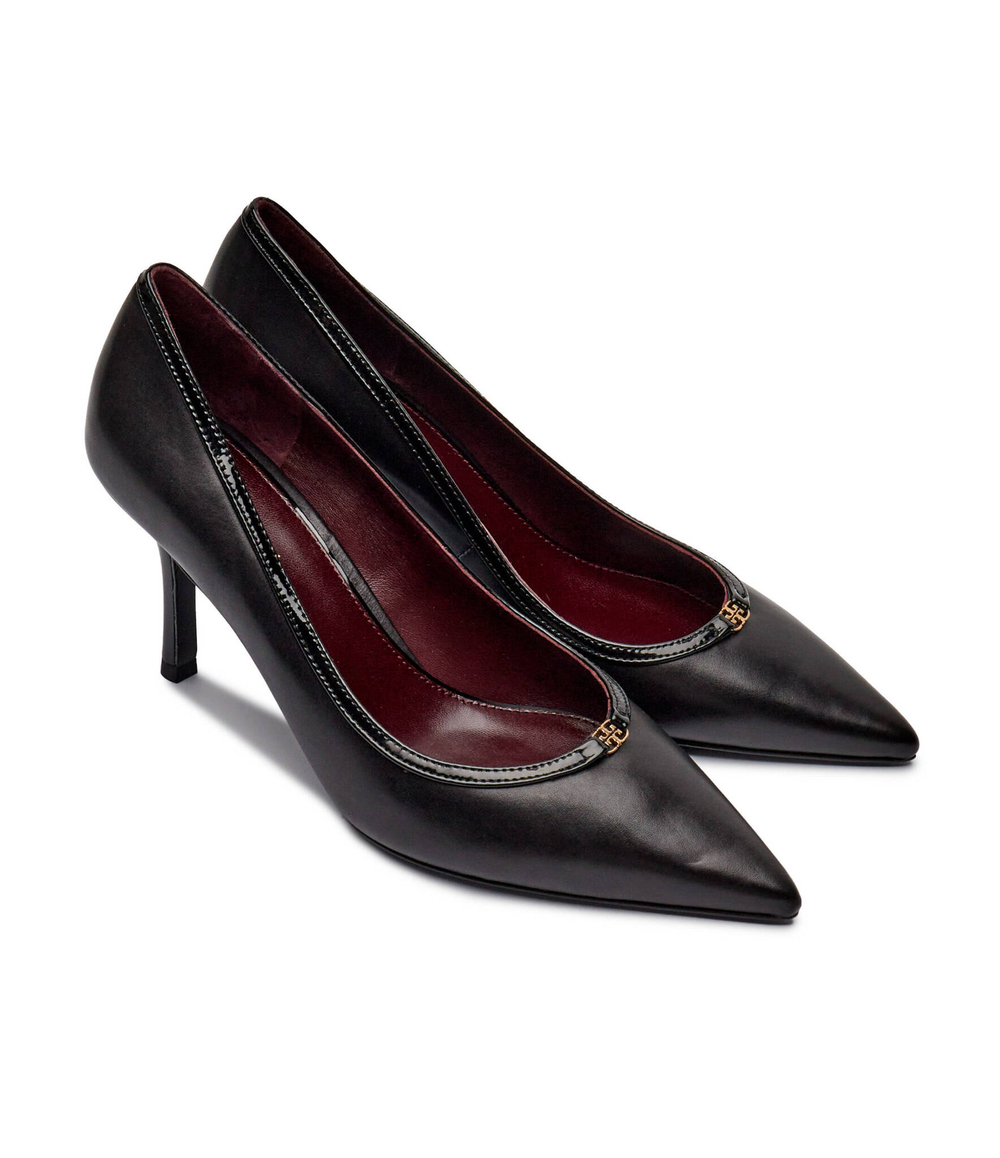 Кожаные туфли на шпильках double t buckle TORY BURCH - черный(160134)