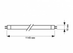 Люминесцентная линейная лампа TL5 HE 28W/830 3000K G5 1149mm Philips 927926583055