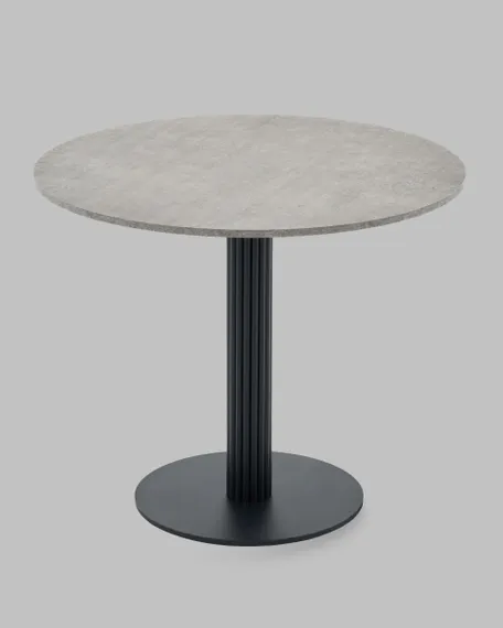 Стол круглый Фризбин D90, столешница МДФ сегни темный, основание металл черный