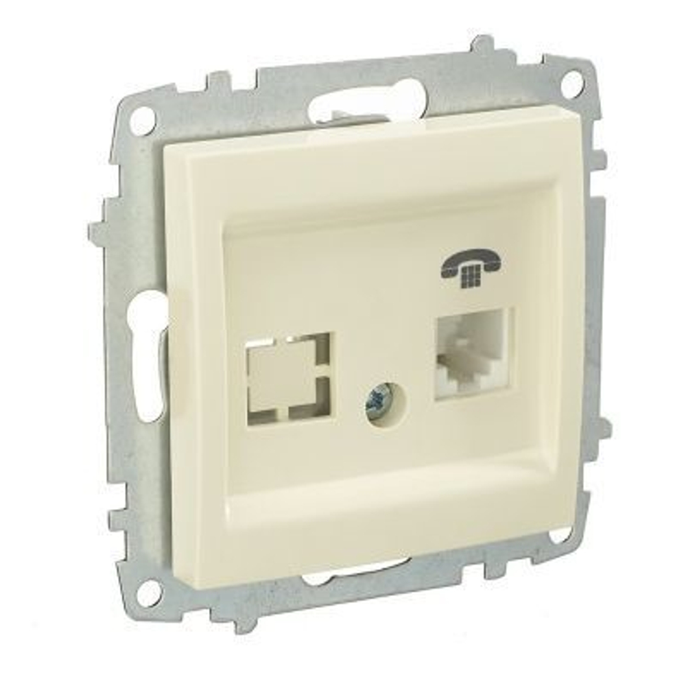 Механизм розетки TF телефонная ZENA, цвет кремовый 609-010300-221
