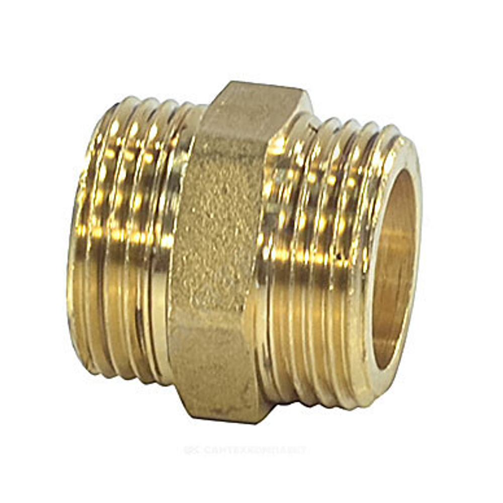 Ниппель латунь Ду 20 (3/4") со встроенным обратным клапаном НР R189V Giacomini R189VY004