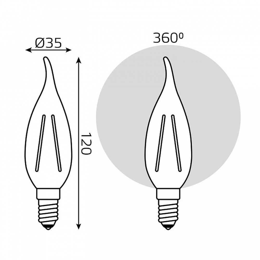 Лампа светодиодная Gauss Filament E14 13Вт 2700K 104801113