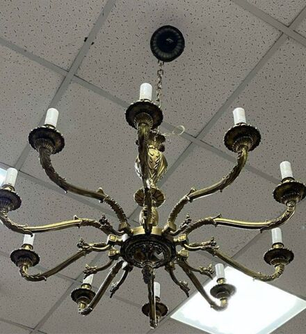 Винтаж: Люстра из бронзы