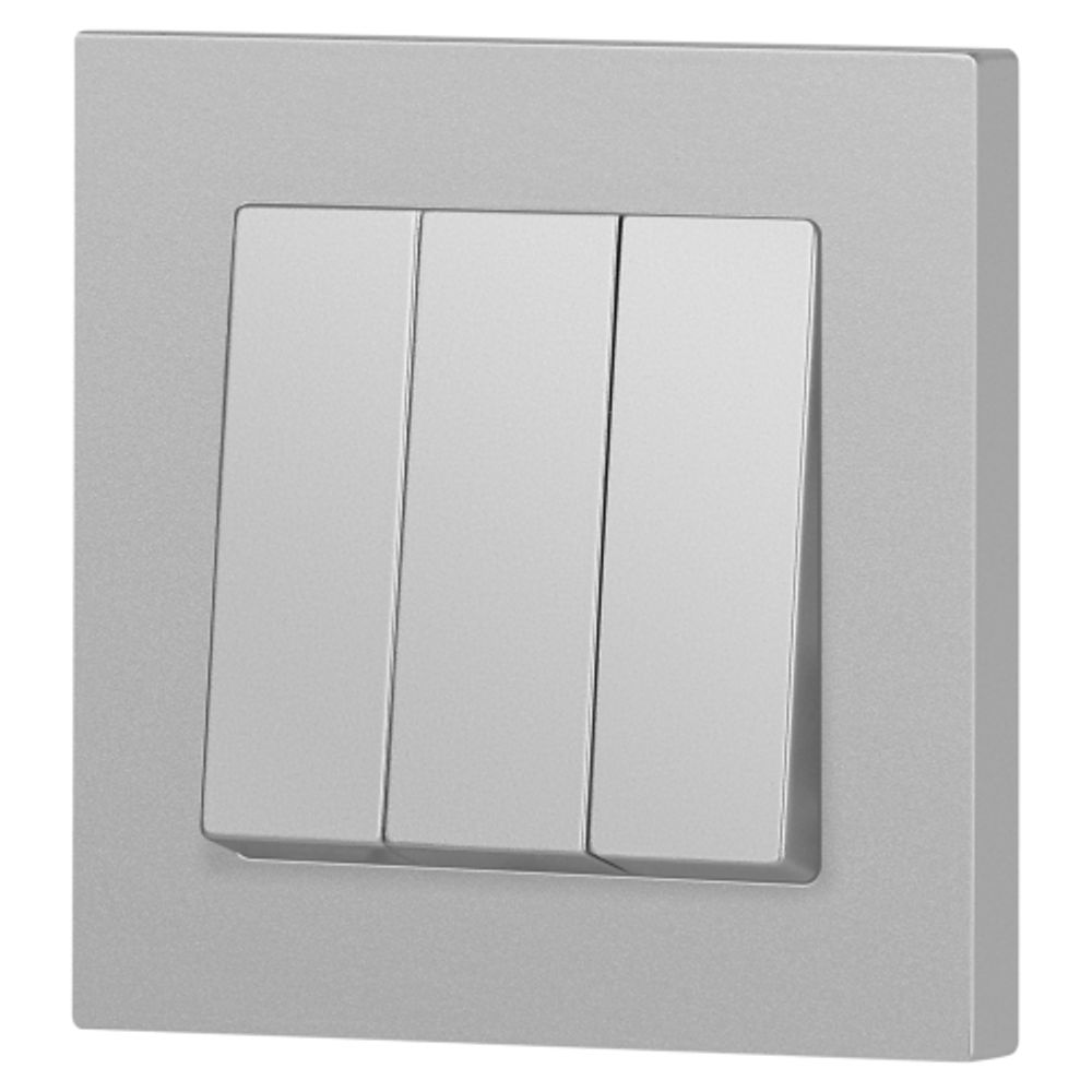 Выключатель Intro Accent 6-106-03 тройной, 10А-250В, IP20, СУ, AL/CU, алюминий | Intro