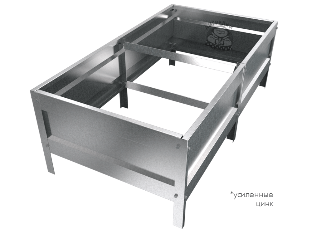 Оцинкованная грядка усиленная без покрытия